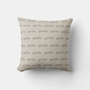 Gentle Repeated Word Pattern Cozy, Calm & Soft Throw Pillow