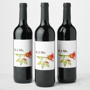 Gentle Rose design Wine Label