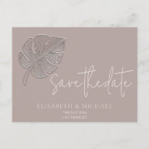 Gentle simple embossed tropical leaf