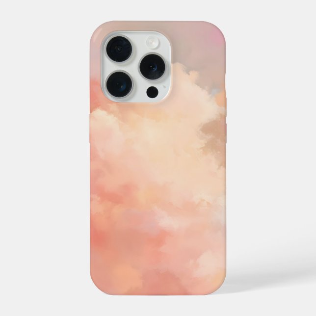 gentle sky, abstract cloud art, pastel sky design, iPhone case (Back)