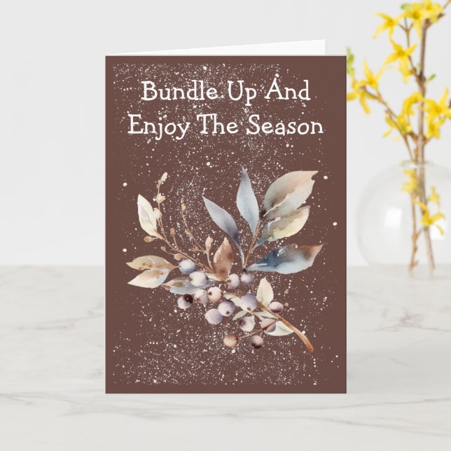 Gentle Snowfall Florals Winter Card (Yellow Flower)