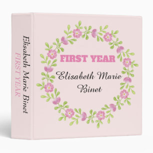 Gentle soft ring Baby Girl First Year Scrapbooking Binder