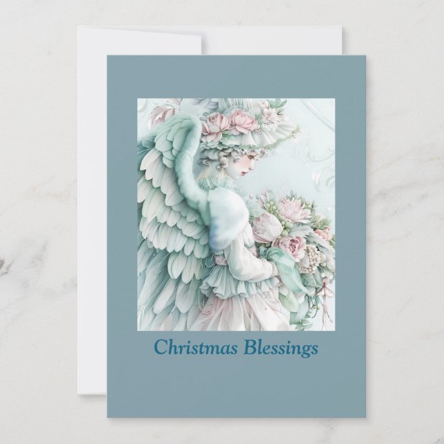 Gentle Spirit – Vintage Christmas Angel Card (Front)
