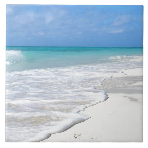 Gentle Surf White Sand Beach Tile