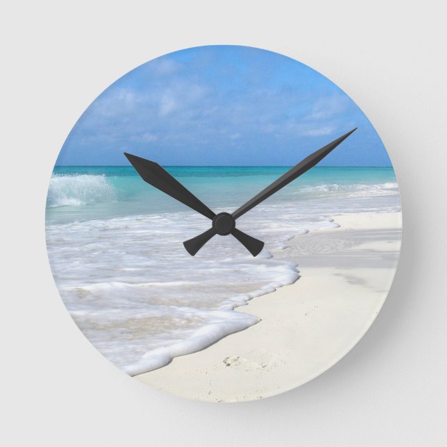 Gentle Surf White Sands Round Clock (Front)
