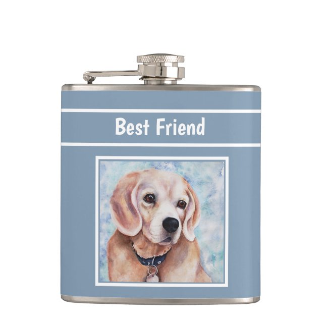 Gentle Sweet Beagle Hip Flask (Front)