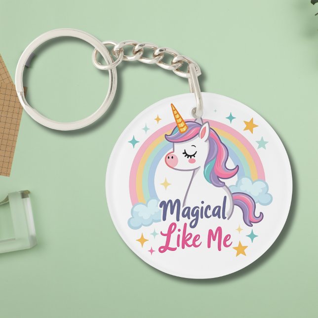 Gentle Unicorn with Rainbow  Keychain (Creator Uploaded)