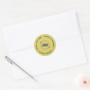 Gentle Warm Yellow Logo Classic Round Sticker