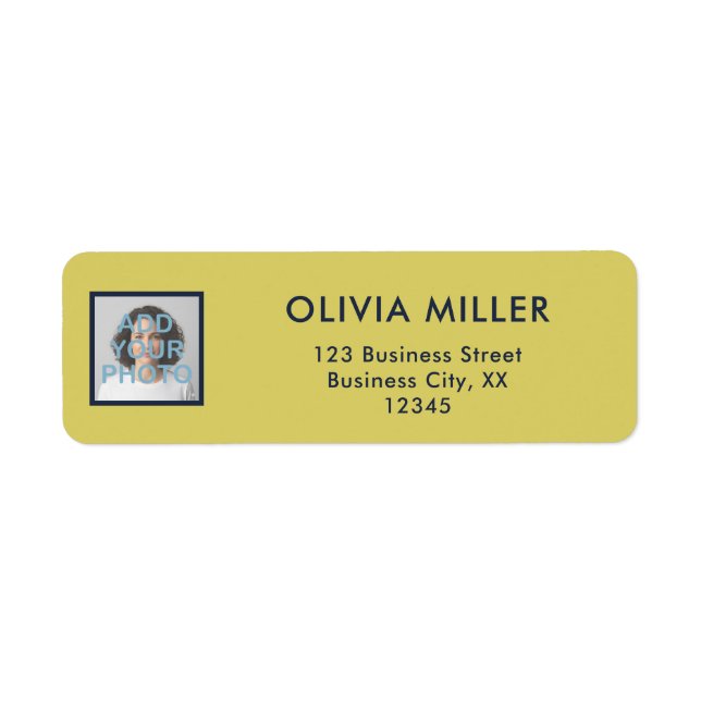 Gentle Warm Yellow - Photo Return Address Label (Front)