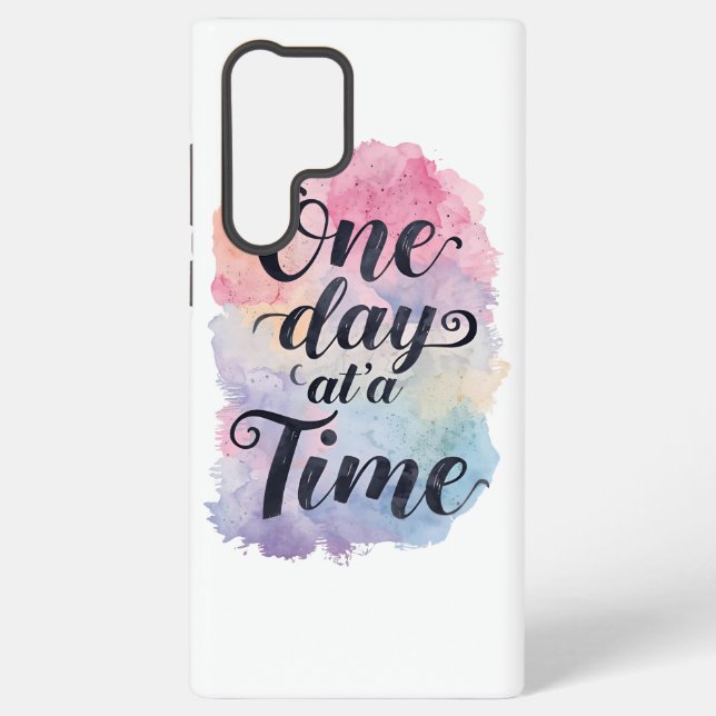 Gentle Watercolor Motivational Message Samsung Galaxy S22 Ultra Case (Back)
