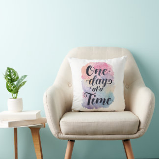 Gentle Watercolor Motivational Message Throw Pillow