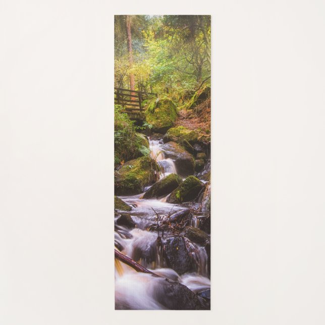 Gentle Waterfall Woodland Brook Yoga Mat (Front)