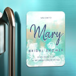 Gentle wedding turquoise aesthetic bridal shower i magnet<br><div class="desc">Gentle wedding turquoise aesthetic bridal shower Invitation. Vintage minimal vintage turquoise event aesthetic green bridal shower Invitation. Simple and neutral wedding design invitation template. Customize watercolor editable text card design. Gentle floral minimalist bride party invitation. You can add or edit text. Stylish bridal shower invitation design template.</div>