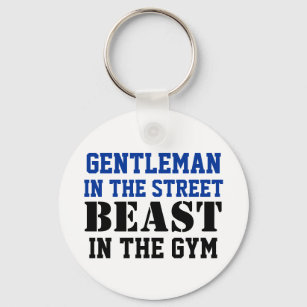Gentleman and Beast Workout Motivation Keychain