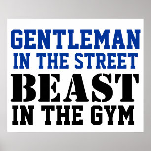 Gentleman and Beast Workout Motivation Poster