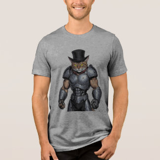 Gentleman Cat Armoured Warrior T-Shirt Tri-Blend Shirt
