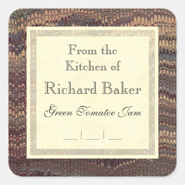 Gentleman Chef's Elegant Marble Canning Labels (Front)