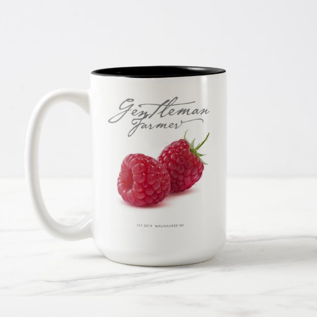 Gentleman Farmer 15 oz. Coffee Mug (raspberry) (Left)
