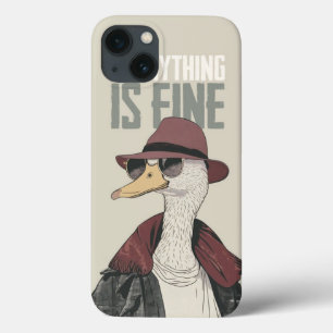 Gentleman Goose: Retro "Everything is Fine" Art Ca iPhone 13 Case