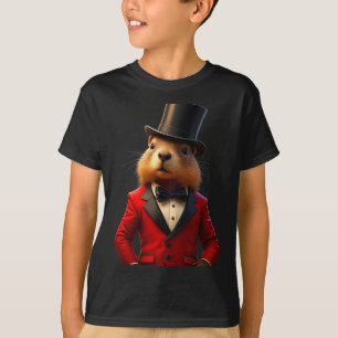 Gentleman Hat Happy Groundhog Day 2025 Groundhog T-Shirt