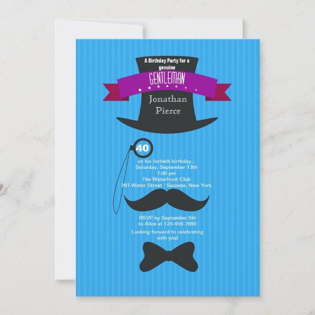 Gentleman Party Invitation (Front)