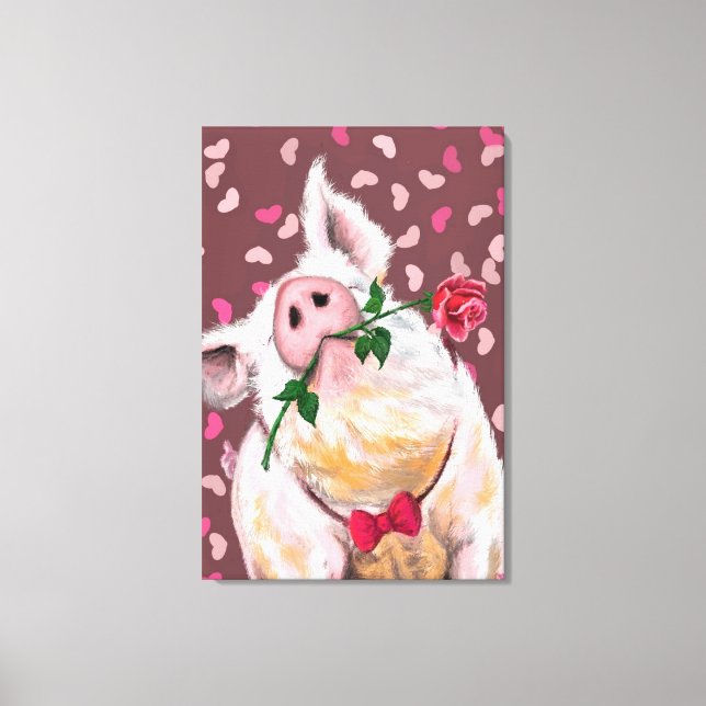 Gentleman Pig Canvas Print (Front)