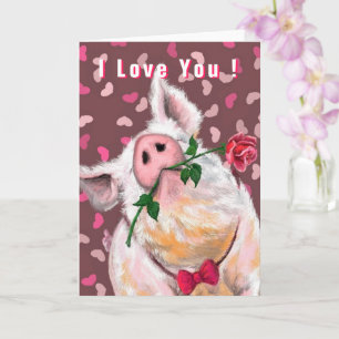 Gentleman Pig Funny Valentine's Day Card
