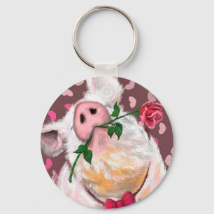 Gentleman Pig - Romantic - Funny Keychain