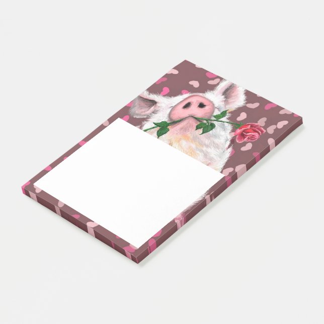 Gentleman Pig - Romantic - Funny - Post-it Notes (Angled)