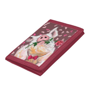Gentleman Pig - Romantic - Funny Trifold Wallet
