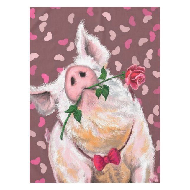 Gentleman Pig Tablecloth Romantic Funny (Front)