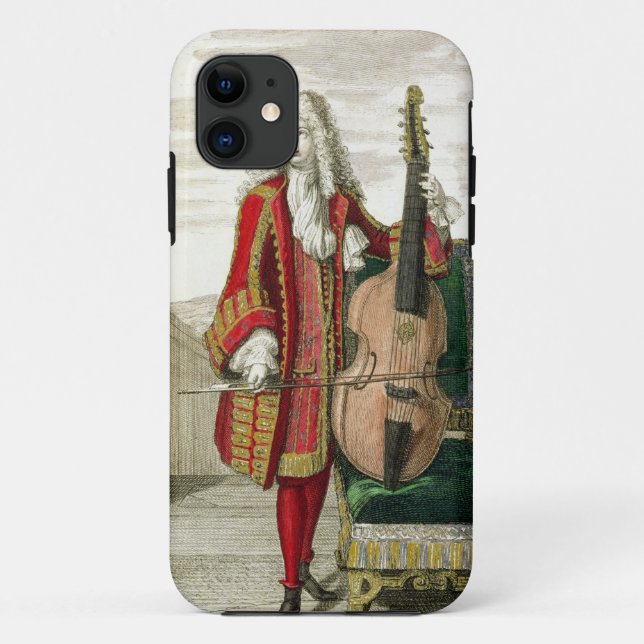 Gentleman playing the cello, published c.1688-90 ( Case-Mate iPhone case (Back)