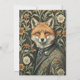 Gentleman Red Fox in Victorian Evening Attire Thank You Card