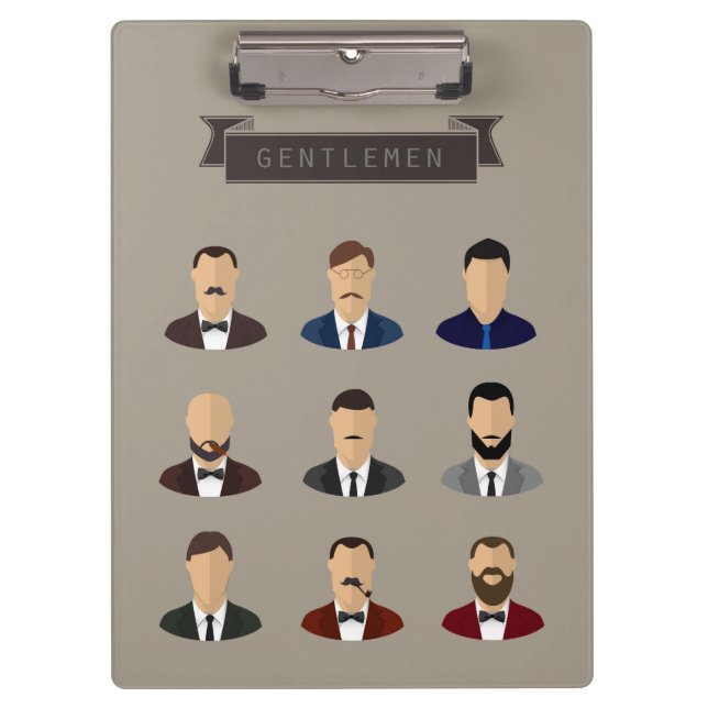 Gentleman Retro Style Clipboard (Front)