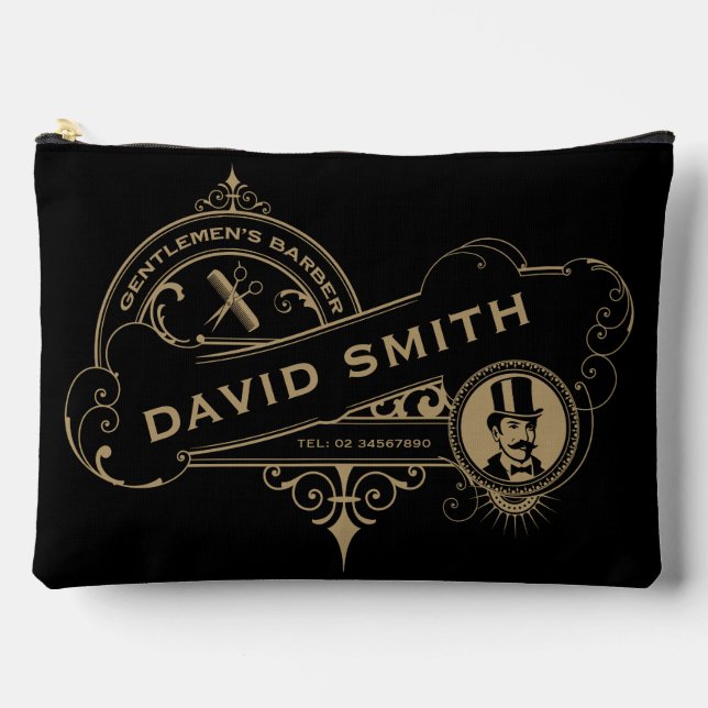 Gentleman’s Victorian Barbershop  Accessory Pouch (Front)