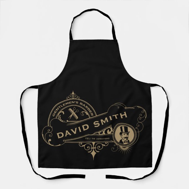 Gentleman’s Victorian Barbershop  Apron (Front)