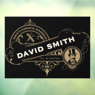 Gentleman’s Victorian Barbershop  Window Cling