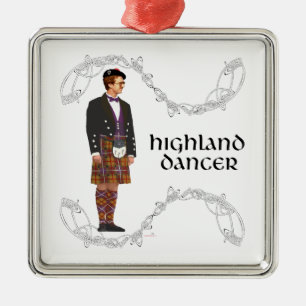 Gentleman Scottish Highland Dancer Metal Ornament