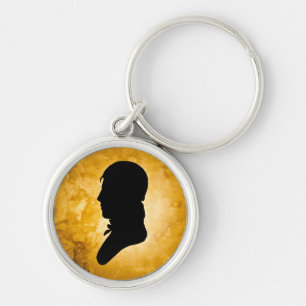 "Gentleman Silhouette on Gold" keychain