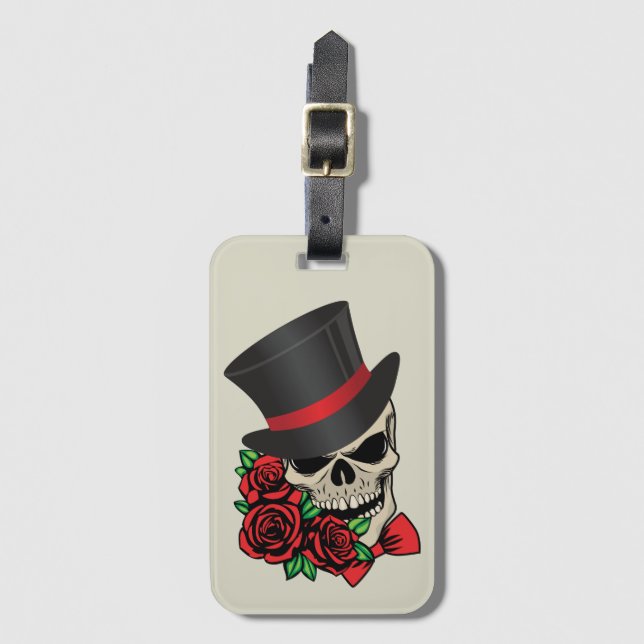 Gentleman Skull Luggage Tag (Front Vertical)