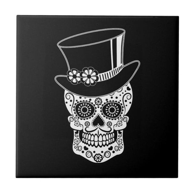 Gentleman Sugar Skull Tile (Front)