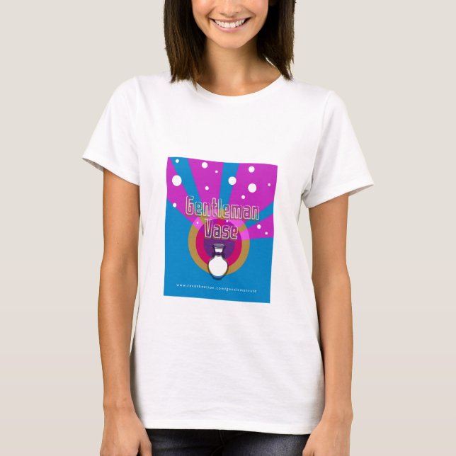 Gentleman Vase Ladies Ringer T-Shirt (Front)