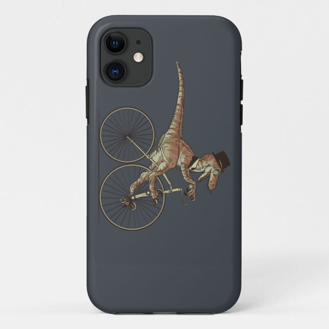 Gentleman Velociraptor Riding A Unicicyle Case-Mate iPhone Case (Back)