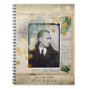 Gentleman Vintage design with quote Notebook