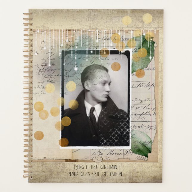 Gentleman Vintage design with quote Planner (Front)