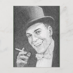 Gentleman with Cigarette drawn in pencil in 2004 Postcard