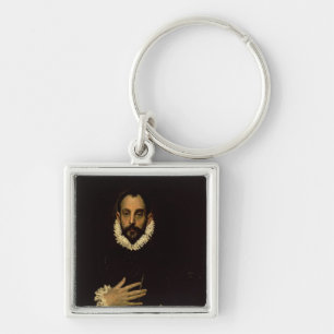 Gentleman with his hand on his chest, c.1580 keychain