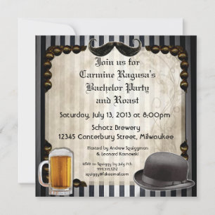 Gentleman's Bachelor Party Invitations, Version 7 Invitation
