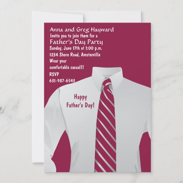 Gentleman's Shirt Invitation (Front)