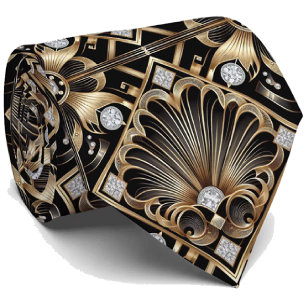 Gentleman's Tie   Art Deco Faux Diamond Neck Ties